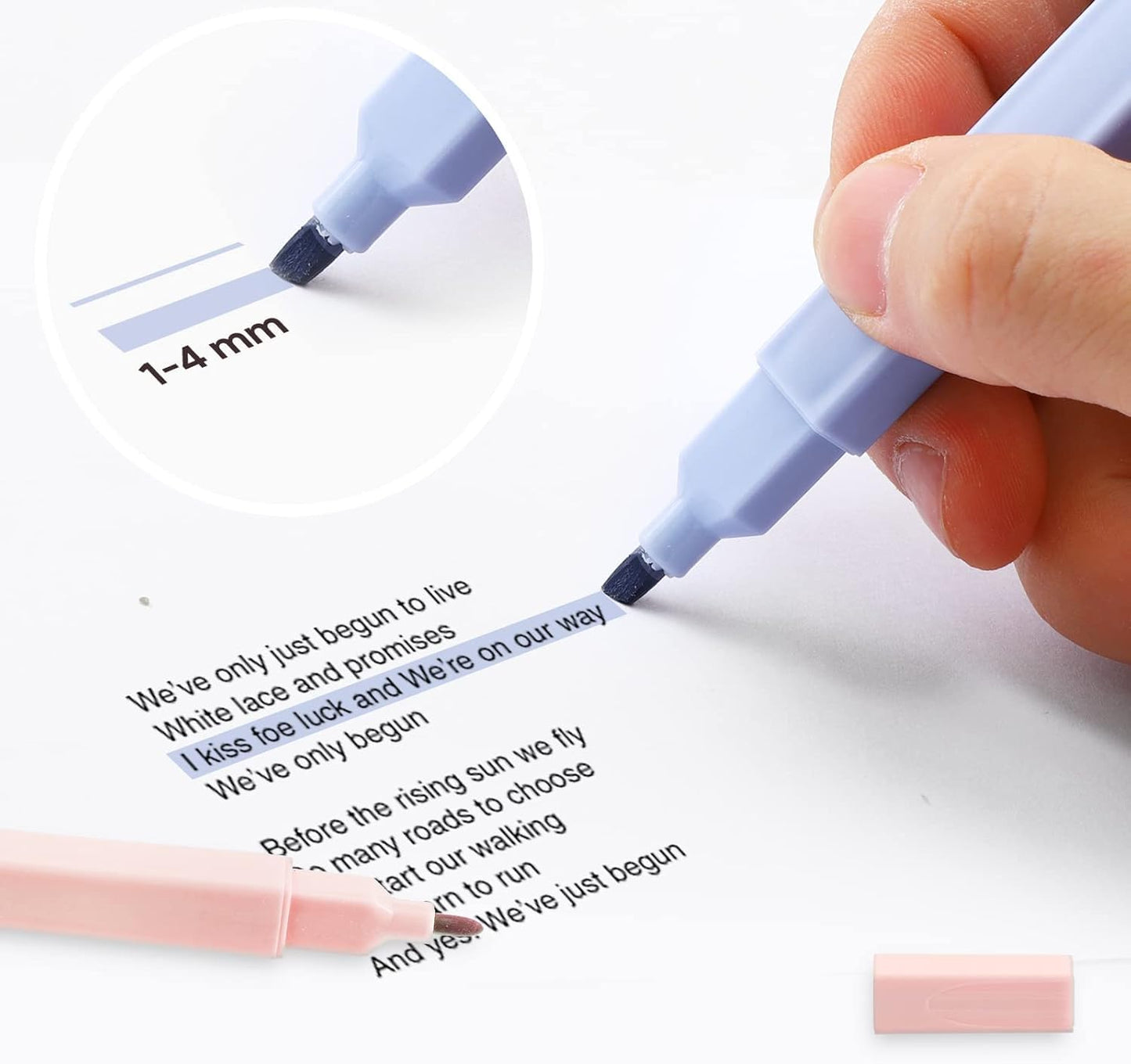 Aesthetic Cute Highlighters, Pastel Highlighters and Pens, No-Bleed School Supplies and Office Journal DIY Home - Dual Tip Multicolour