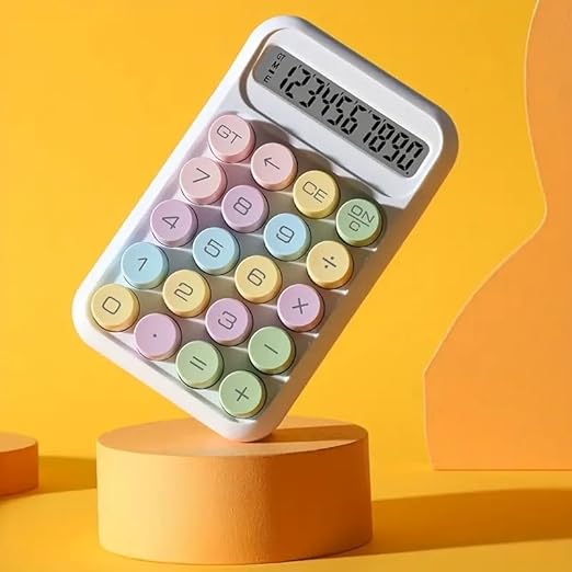 12 Digit Calculator - Big Buttons | Aesthetic Candy Pastel Colors | Comfortable Touch | Handheld for Daily Use (Colour May Vary)