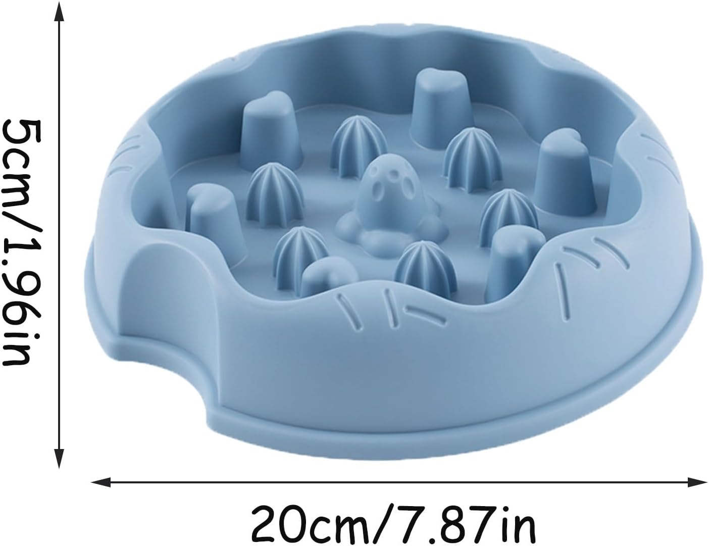 Slow Feeding Bowl for Cats & Dogs - Anti Choking Feeding Bowl - Non-Slip Puzzle Interactive Feeding Bowls for Slow Eating | Colour May Vary