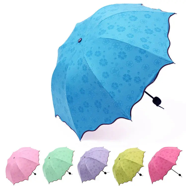 Travel Umbrella – Compact, Strong & Durable, Nano Waterproof - Dries Immediately | 3 Fold Umbrella for Rain & Sun, Magic Hidden Design
