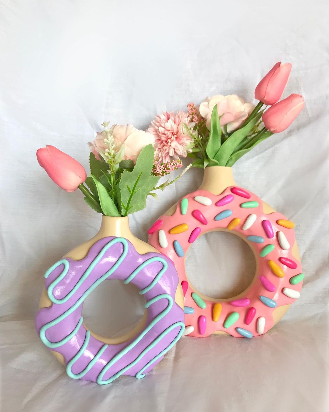 Donut Vase  – Frosted, Sprinkled & Ready To Party On Your Tabletops - 1 Unit