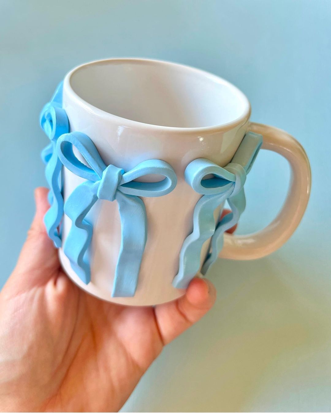 Bowtied Coffee Mug, Pinterest Ceramic Coffee Mugs, Tea Cups | Birthday Gift | Bow Mug | 250ml