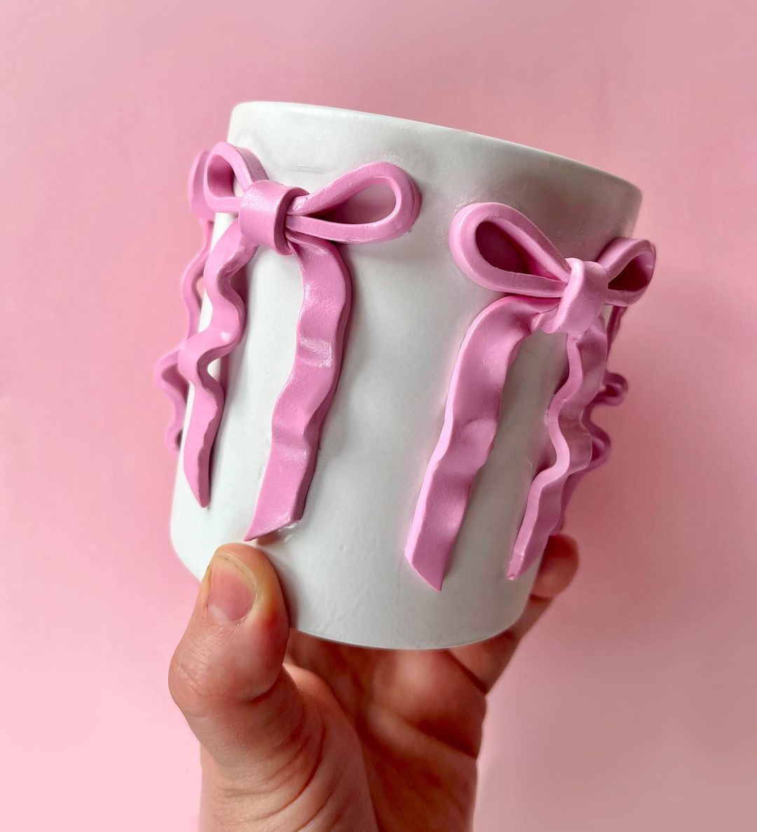 Bowtied Coffee Mug, Pinterest Ceramic Coffee Mugs, Tea Cups | Birthday Gift | Bow Mug | 250ml