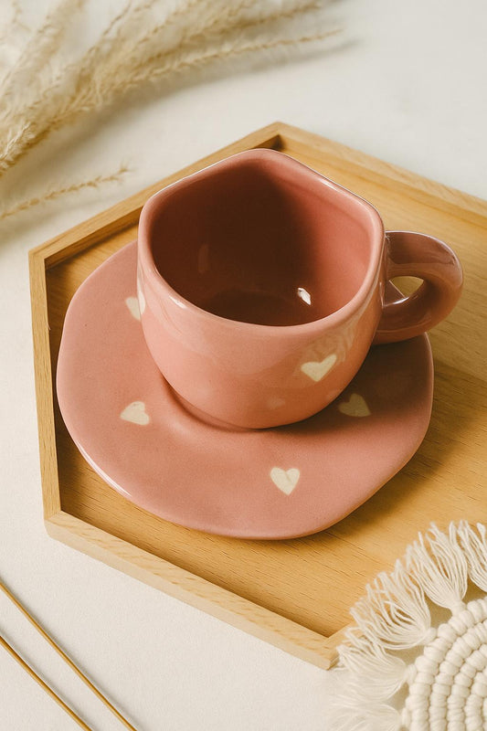Ceramic Cup & Dessert Plate Set | Ideal Gift for Birthday, Wedding, Anniversary | Coffee Mug With Plate, 200 Ml