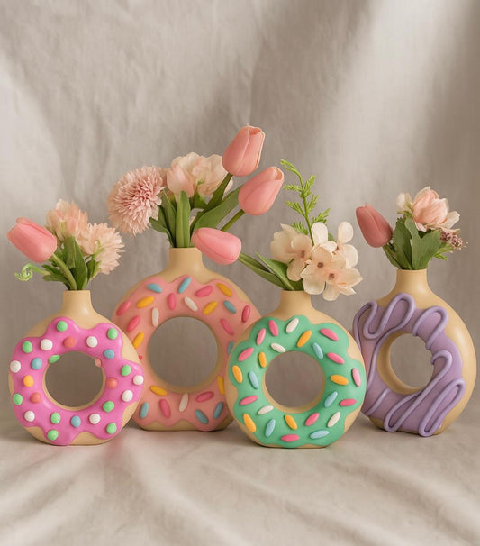 Donut Vase  – Frosted, Sprinkled & Ready To Party On Your Tabletops - 1 Unit