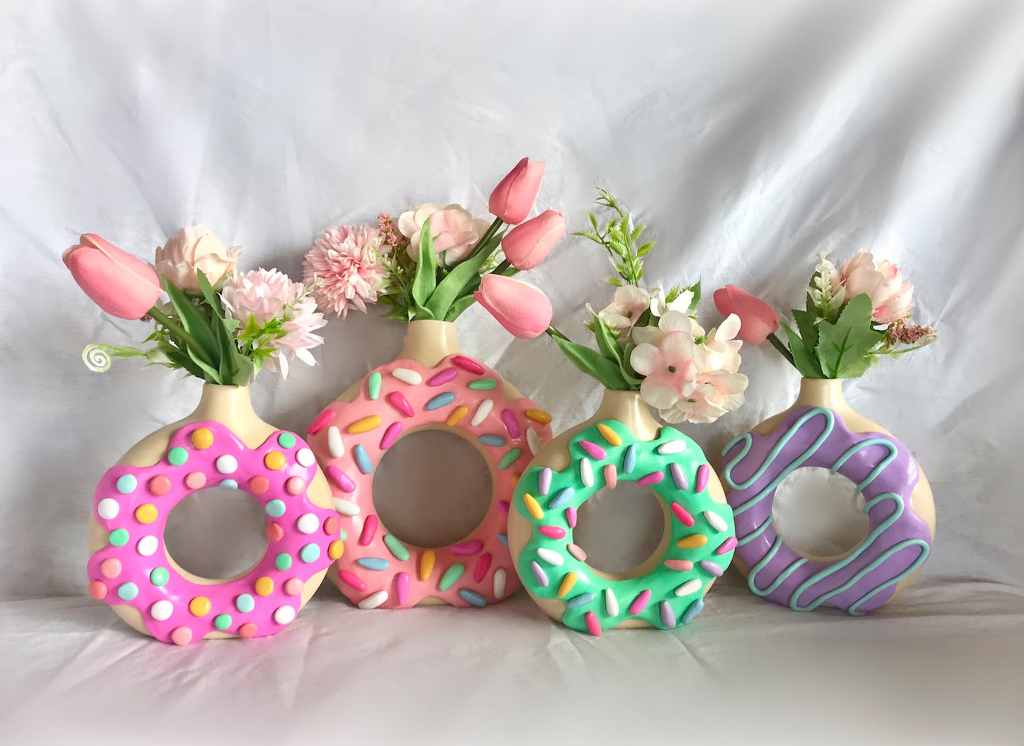 Donut Vase  – Frosted, Sprinkled & Ready To Party On Your Tabletops - 1 Unit